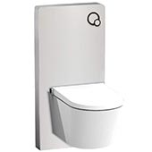 Weißglas Sanitärmodul für Wand-WC inkl. Betätigungsplatte