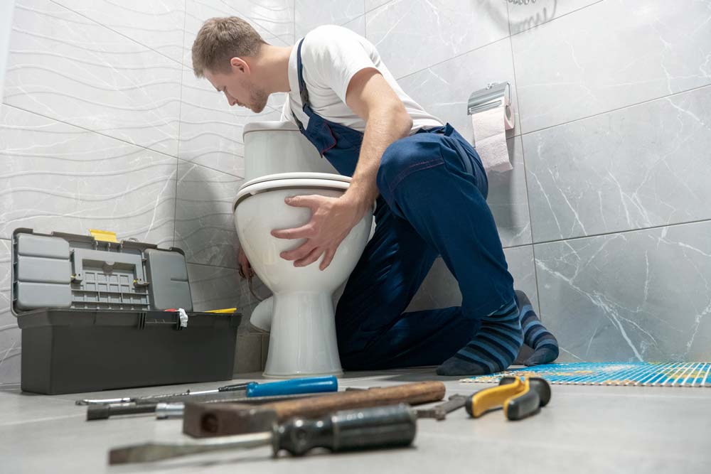 Demontage der Toilette