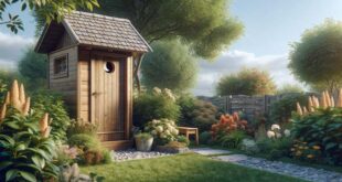 Toilettenhäuschen im Garten