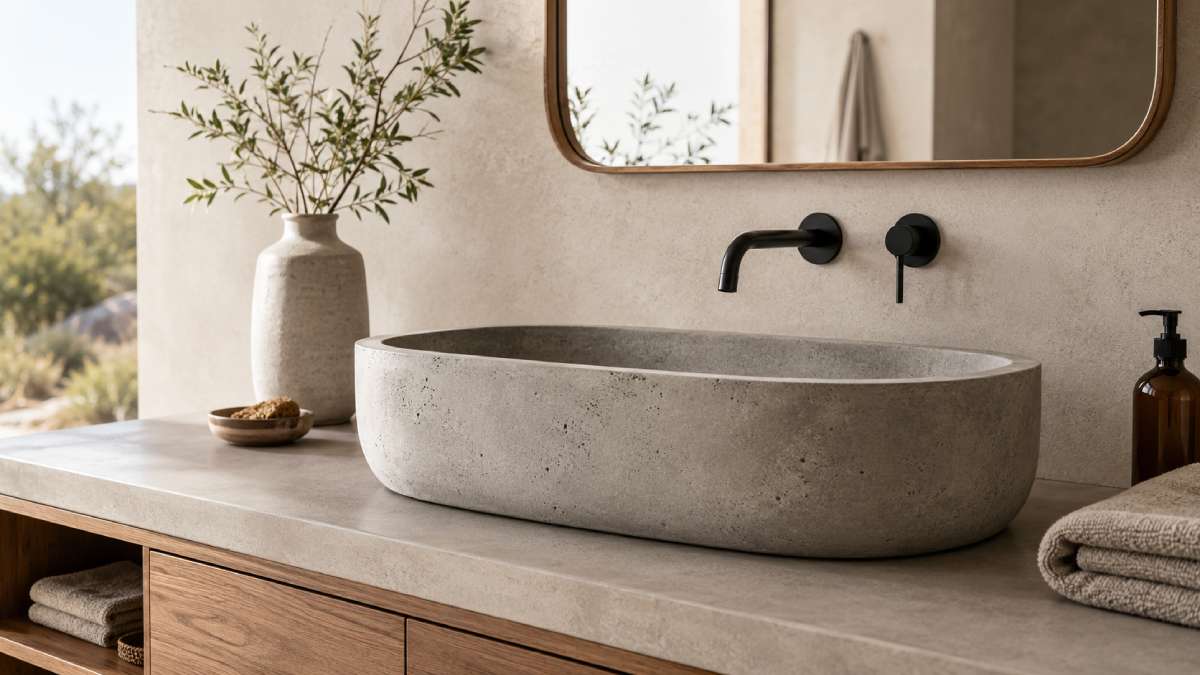 Handgemachte Beton-Waschbecken Handgemachte Beton-Waschbecken